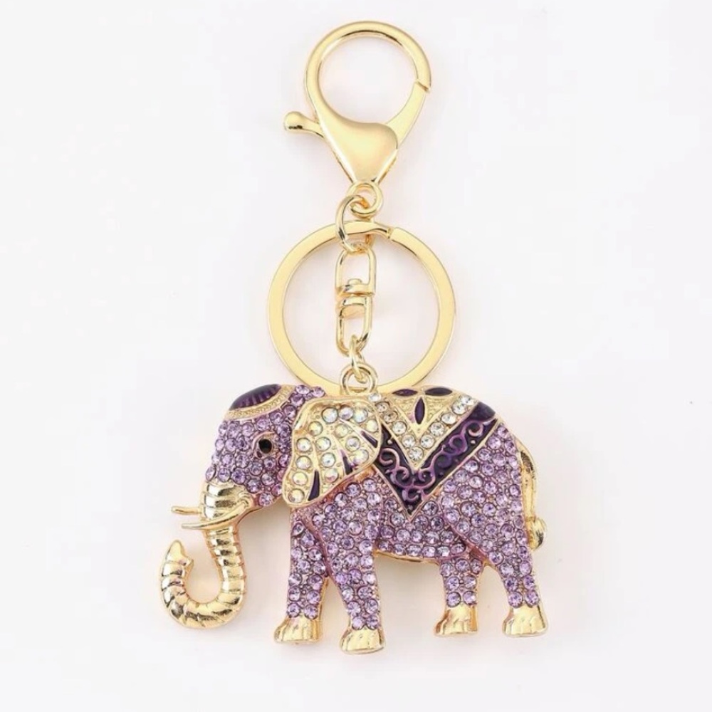 Rhinestone Elephant Bag Charm 4 Colors Available! - Picture 1 of 8